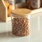 Basicwise Minimalist Two-Tier Bamboo Lazy Susan Turntable with 8 Pcs 12 oz Airtight Lid Glass Jars, Versatile Spice Rack Organizer, Perfect for Kitchen Countertops, Dining Tables, and Pantry Cabinets